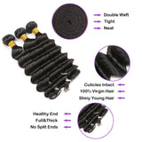 3 Bundles 10A+ Brazilian Deep Wave Human Hair with Closure - Virgin BrazilianBundle dealVirgin BrazilianVirgin BrazilianBDW141618 - 12