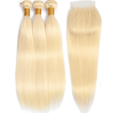 3 Bundles 10A+ Brazilian Straight Human Hair 613 with Closure - Virgin Brazilian613 bundleVirgin BrazilianVirgin Brazilian613BST161820