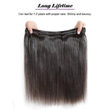 3 Bundles 10A+ Brazilian Straight Human Hair with Frontal - Virgin BrazilianBundle dealVirgin BrazilianVirgin Brazilian