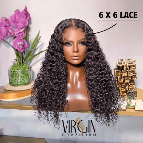 6x6 Brazilian Natural Wave 10A+ HD Closure Wig 150% Density - Virgin BrazilianWigVirgin BrazilianVirgin Brazilian1Bwig - nw24 - x6 - 22