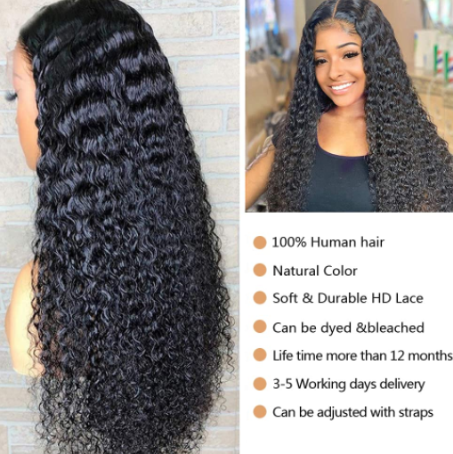 13x6 Brazilian Curly Human Hair 10A+ HD Lace Front Wig
