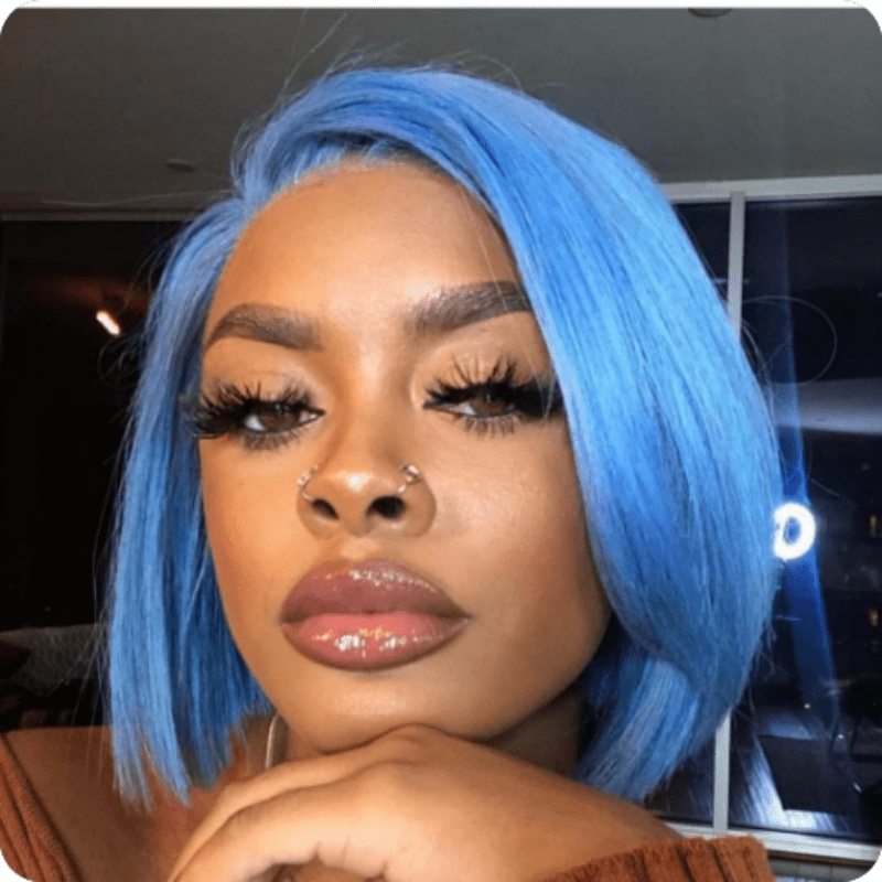 Electric Blue 10A+ Human Hair Bob Wig 13x4 Lace Front Wig 150% Density - Virgin BrazilianWigVirgin BrazilianVirgin Brazilianwiredwig - bob12