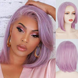 Lavender 10A+ Human Hair Bob Wig 13x4 Lace Front Wig 150% Density - Virgin BrazilianVirgin BrazilianVirgin Brazilianlavewig - bob12