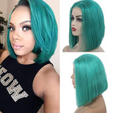 Teal 10A+ Human Hair Bob Wig 13x4 Lace 150% Density - Virgin BrazilianWigVirgin BrazilianVirgin Braziliantealwig - bob12